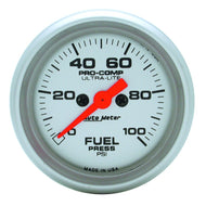 Autometer Ultra-Lite 52mm 0-100 PSI Electronic Fuel Pressure Gauge