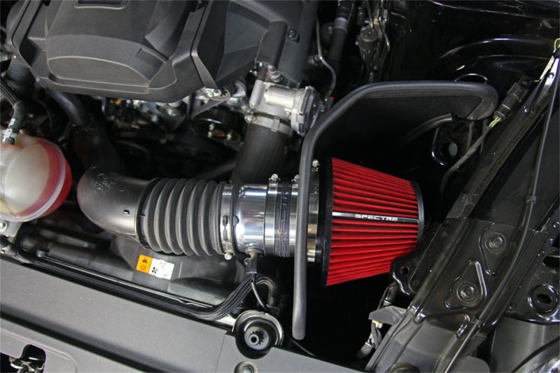 Spectre 15-17 Ford Mustang L4-2.3L F/I Air Intake Kit - Polished w/Red Filter