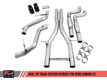 Load image into Gallery viewer, AWE Tuning 16-19 Chevy Camaro SS Non-Resonated Cat-Back Exhaust - Track Edition (Diamond Black Tips)