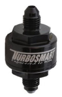 Turbosmart Billet Turbo Oil Feed Filter w/ 44 Micron Pleated Disc AN-3 Male Inlet - Black