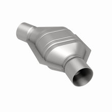 Load image into Gallery viewer, MagnaFlow Universal Catalytic Converter 2in Inlet/Outlet Angled Offset/Center Oval (California)
