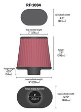 Load image into Gallery viewer, K&amp;N Uni Oval Tapered Air Filter 4in Flg / 4.5in T OW / 7in T OL / 5.75in B OW / 9in B OL / 7.5in H