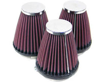 Load image into Gallery viewer, K&amp;N Universal Chrome Filter 2.25 Inch Flange / 3.5 Inch Base / 2 Inch Top / 4 Inch Height 3 per box