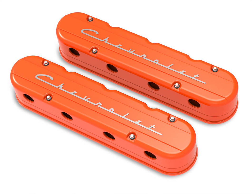 Holley Aluminum LS Valve Covers - Factory Orange