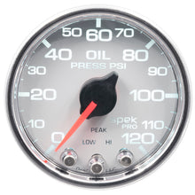 Load image into Gallery viewer, Autometer Spek-Pro 2-1/16in 0-120 PSI Digital Stepper Motor w/Peak &amp; Warn Oil Pressure Gauge