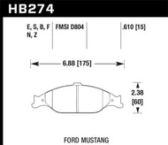 Hawk 99-04 Ford Mustang Base/GT HPS Street Front Brake Pads