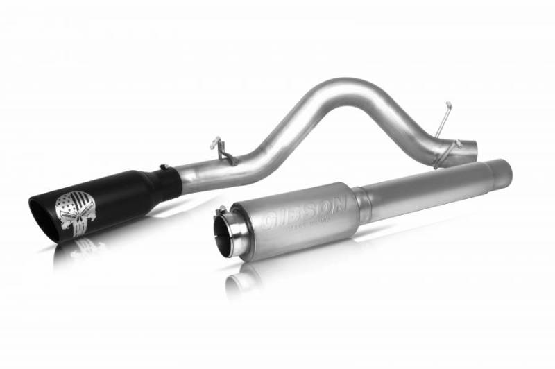 Gibson 11-14 Ford F-150 XLT 3.7L 4in Patriot Skull Series Cat-Back Single Exhaust - Stainless