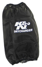 Load image into Gallery viewer, K&amp;N Black DryCharger Round Tapered Air Filter Wrap 5in Base ID x 4in Top ID x 7.875in H