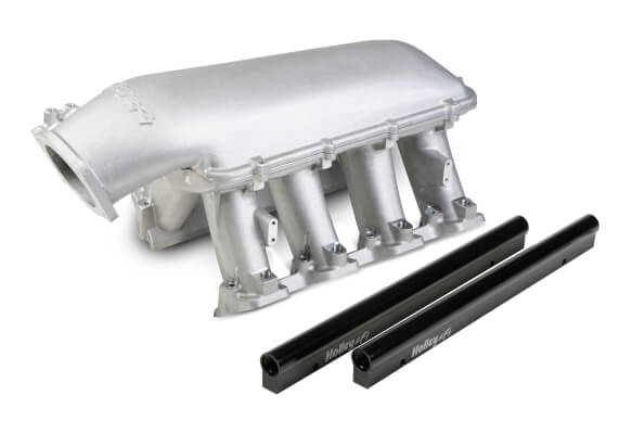 HOLLEY HI-RAM INTAKE - GM LS3/L92 EFI Hi-Ram Intake for 1 x 105mm GM LS Throttle Body - Longitudinal Mount Plenum Top
