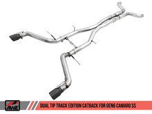 Load image into Gallery viewer, AWE Tuning 16-19 Chevy Camaro SS Non-Resonated Cat-Back Exhaust - Track Edition (Diamond Black Tips)