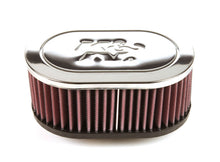 Load image into Gallery viewer, K&amp;N Universal Chrome Filter-Oval Straight 4.5 Inch O/S Width 7 Inch O/S Length 3 Inch Height