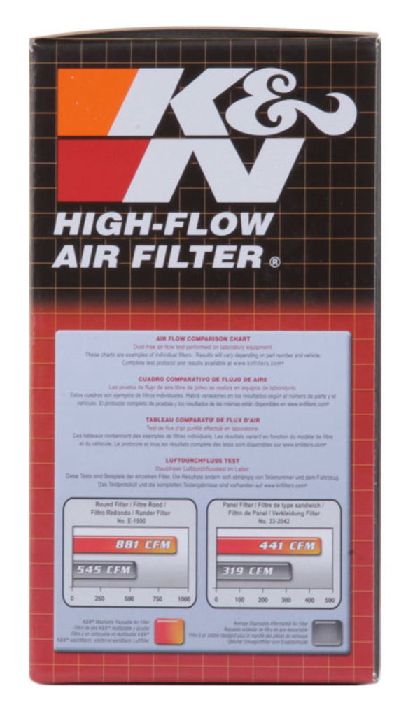 K&N Drop In Replacement Air Filter 92-08 Yamaha SR400 5in L / 4.875in W / 2.688in H