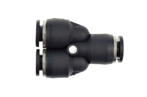 5/32" Vacuum Fitting Y Union (5/32" to 5/32"), Push To Connect - black