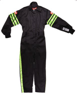 RaceQuip Green Trim SFI-1 JR. Suit - Kids Large