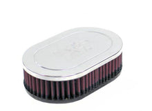 Load image into Gallery viewer, K&amp;N Universal Chrome Filter Dual Flange Oval - 4.5in Base &amp; Top O/S W x 7in Base &amp; Top O/S L x 2in H
