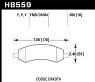 Hawk 05-16 Dodge RAM 1500 HPS 5.0 Front Brake Pads