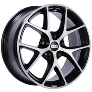 BBS SR 19x8.5 5x112 ET46 Satin Black Diamond Cut Face Wheel -82mm PFS/Clip Required