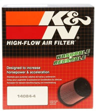 Load image into Gallery viewer, K&amp;N Filter Round Tapered 3 inch Flange 6 inch Base 5 1/4 inch Top 5 inch High Inverted Red End Cap