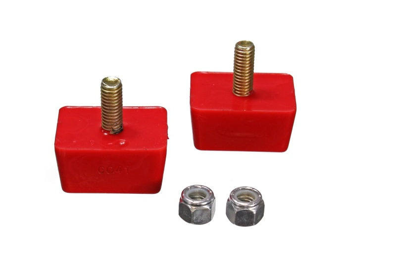 Energy Suspension Univ Red 7/8in H x 1-7/8in L x 1-3/8in W Low Profile Rectangular Bump Stops (2 ea)