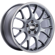 BBS CH-R 18x8.5 5x112 ET38 Satin Titanium Polished Rim Protector Wheel -82mm PFS/Clip Required