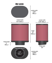 Load image into Gallery viewer, K&amp;N Universal Oval Clamp-On Air Filter 2.438in Flange / 6in Height Oval