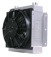 18 Row Hi-Flow Racing Remote Fluid Cooler with Low Profile Fan, 7/8-14 UNF O-ring