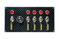 Moroso Toggle Switch Panel - Dash Mount - 4in x 7.75in - Grey/Black Fiber Design