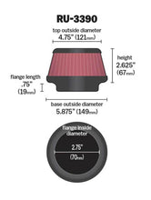 Load image into Gallery viewer, K&amp;N Filter Universal Rubber Filter 2.75 Flange, 5.87 Base, 4.75 Top, 2.62 Height