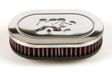 Load image into Gallery viewer, K&amp;N Universal Chrome Filter-Oval Straight 4.5 Inch O/S Width 7 Inch O/S Length 1.5 Inch Height