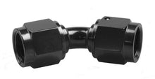 Load image into Gallery viewer, -12 female to female AN/JIC flare swivel coupling -45 deg - black