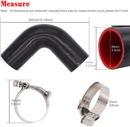 90 Degree Elbow Coupler Silicone Hose 4-Ply 3.5-inch(89mm) for Turbo/Intercooler/Intake Piping,Length 102mm Thickness 5mm with T-Bolt Clamp