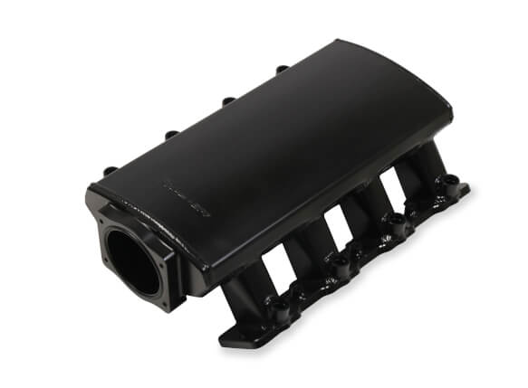 SNIPER EFI LOW-PROFILE SHEET METAL FABRICATED INTAKE MANIFOLD Sheet Metal Fabricated Intake Manifold LS3/L92 92mm Throttle Body opening + Fuel Rail Kit Black with Sniper logo -Low Profile
