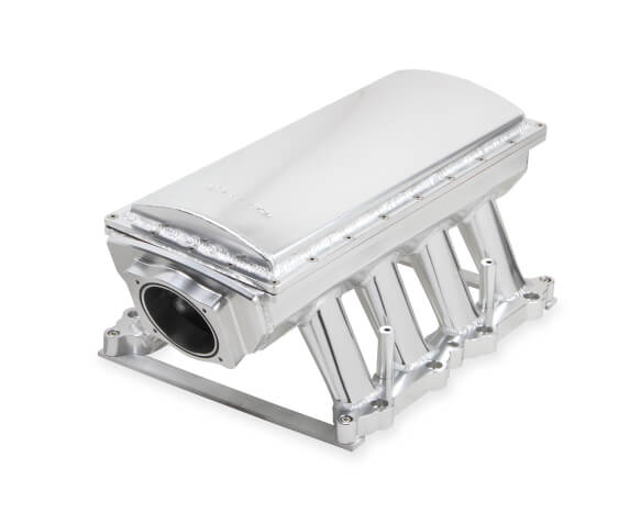 SNIPER EFI FABRICATED RACE SERIES INTAKE MANIFOLD - 2011-14 FORD 5.0L COYOTE - SILVER