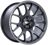BBS CH-R 19x9.5 5x120 ET35 Satin Titanium Polished Rim Protector Wheel -82mm PFS/Clip Required