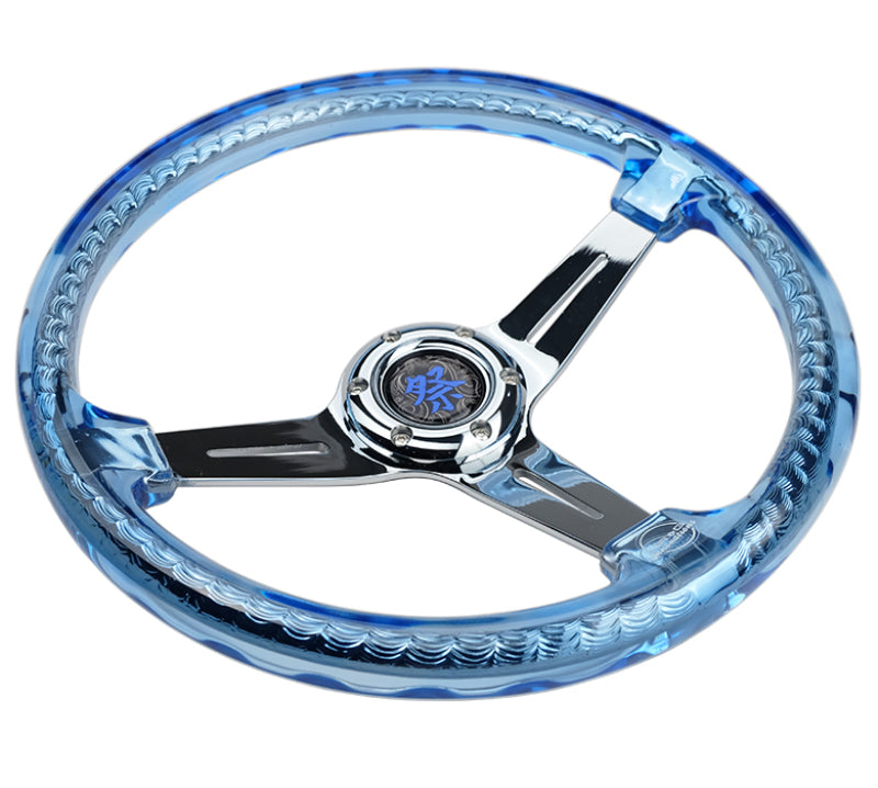 NRG Reinforced Steering Wheel - Matsuri 350mm 2in Deep Dish Clear Acrylic Steering Wheel