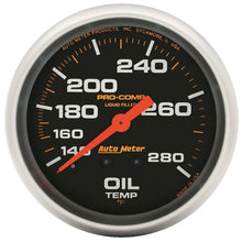 Load image into Gallery viewer, Autometer Liquid Filled Mechanical 66.7mm 140-280 deg F Oil Temperature Gauge Includes 12 ft Tubing