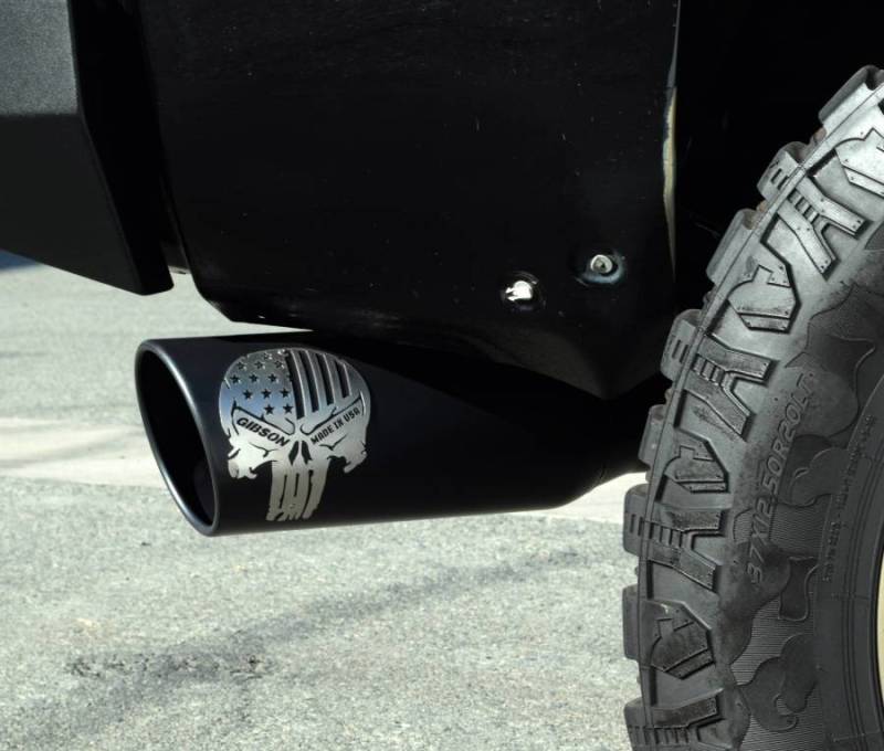 Gibson 17-20 Ford F-150 SVT Raptor 3.5L 4in Patriot Skull Series Cat-Back Single Exhaust - Stainless