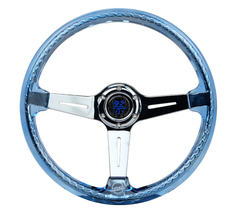 NRG Reinforced Steering Wheel - Matsuri 350mm 2in Deep Dish Clear Acrylic Steering Wheel
