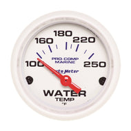 Autometer Marine White Gauge 2-1/16in Electric Water Temperature Gauge 100-250 Deg F