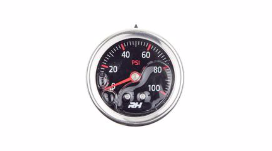 Redhorse Performance-Liquid Filled Fuel Pressure Guage - 1/8" NPT Inlet - 100psi - Plain Black