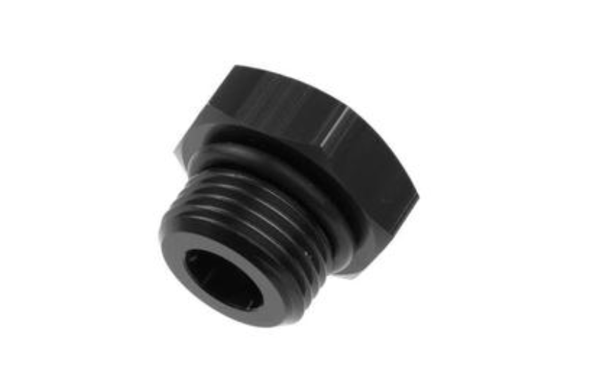 Redhorse Performance-08 AN/JIC Straight Thread (O-Ring) Port Plug - Black