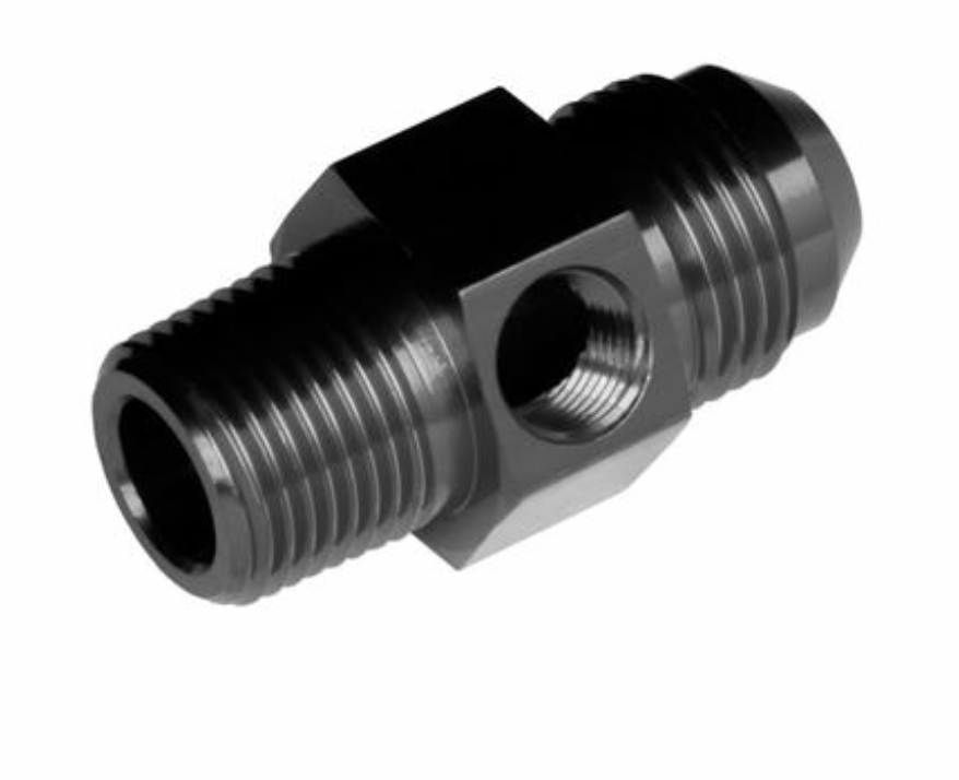 Redhorse Performance-08 Male AN/JIC to -06 (3/8") NPT Male with 1/8" NPT Hex - Black