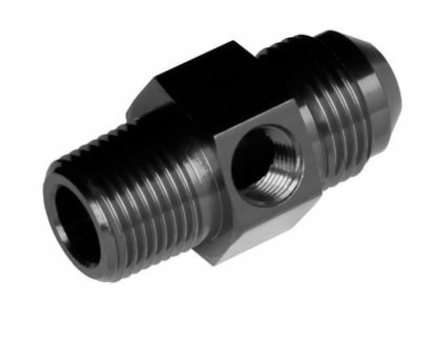 Redhorse Performance-08 Male AN/JIC to -04 (1/4") NPT Male with 1/8" NPT Hex - Black