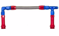 '-08X 7/8-20 Dual Inlet to fit Holley-4500 (center to center 11.35√ì) - Red/Blue