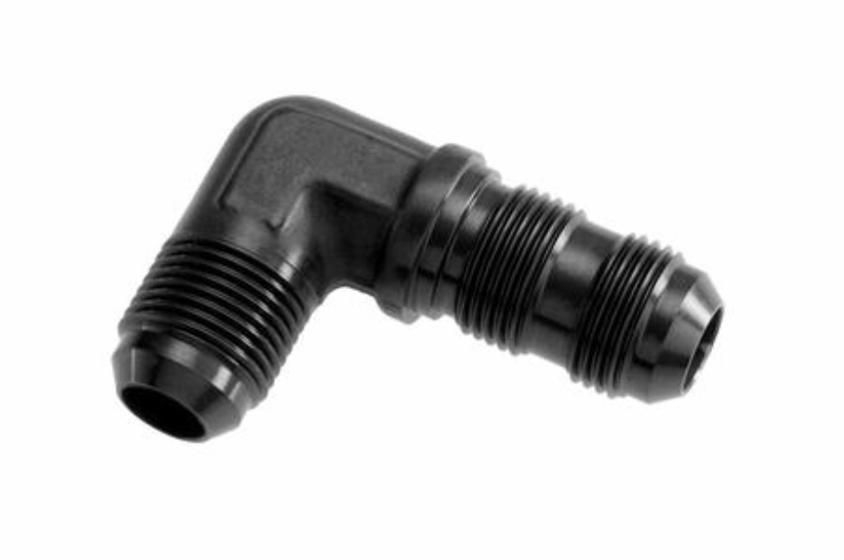 '-16 90 Degree Male AN/JIC BulkHead Adapter - Black