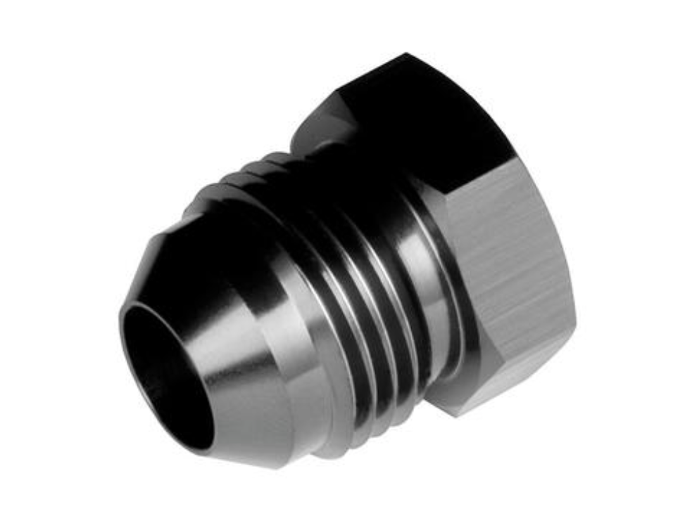 '-16 AN/JIC Aluminum Flare Plug - Black