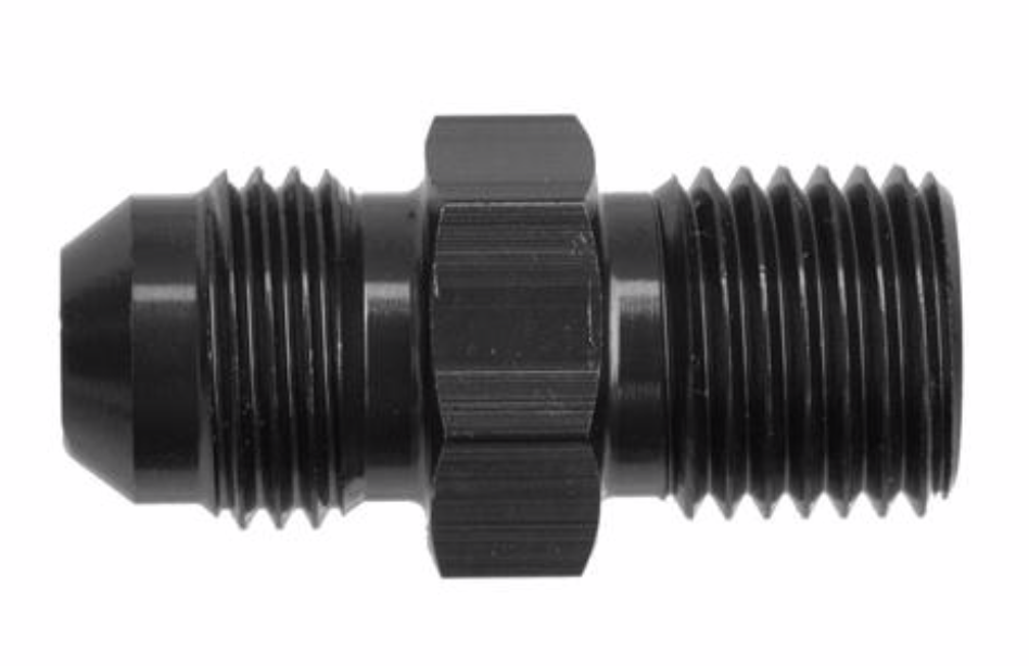 Redhorse Performance-04 Male AN/JIC Flare to M10x1.0 Inverted Adapter - Black