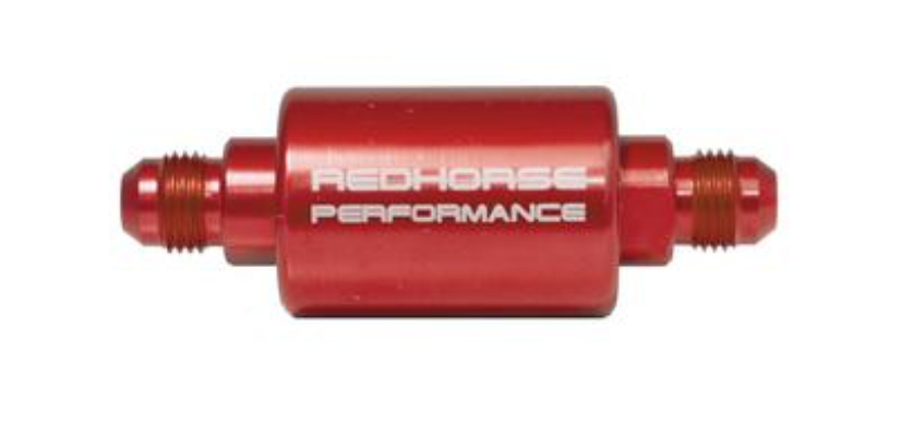 Redhorse Performance-08 inlet -08 outlet AN high flow fuel filter - Red