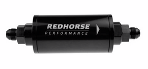 6" Cylindrical In-Line Race Fuel Filter - 10 AN - Black