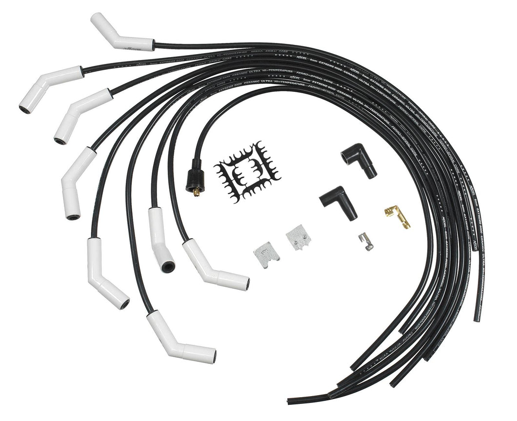 ACCEL 9002C, Spark Plug Wires, Pro Fit Ceramic, Spiral Core, 8mm, Black, Set